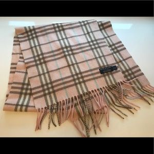 Authentic pink Burberry cashmere scarf